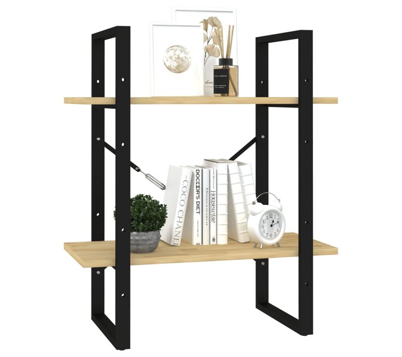 Bibliothèque à 2 Niveaux 60x30x70 Cm Bois De Pin Massif