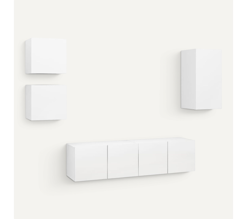 Ensemble De Meuble TV 5 Pièces Blanc Aggloméré