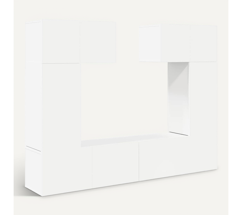 Ensemble De Meuble TV 6 Pièces Blanc Aggloméré