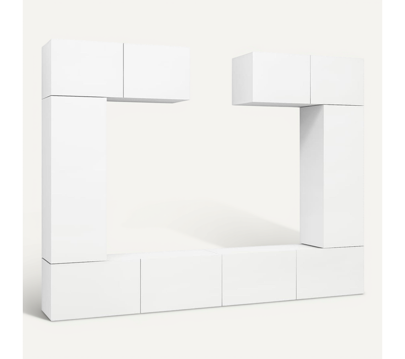 Ensemble De Meuble TV 6 Pièces Blanc Aggloméré