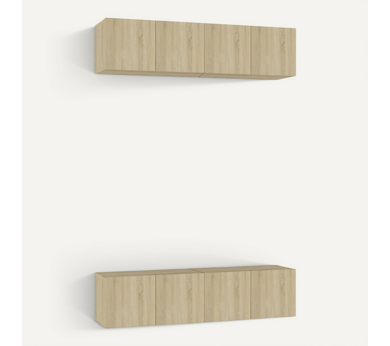 Meubles TV 4 Pièces Chêne Sonoma 60x30x30 Cm Bois Contreplaqué