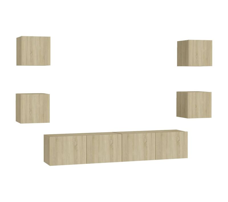 Ensemble De Meubles TV 6 Pièces Chêne Sonoma Aggloméré