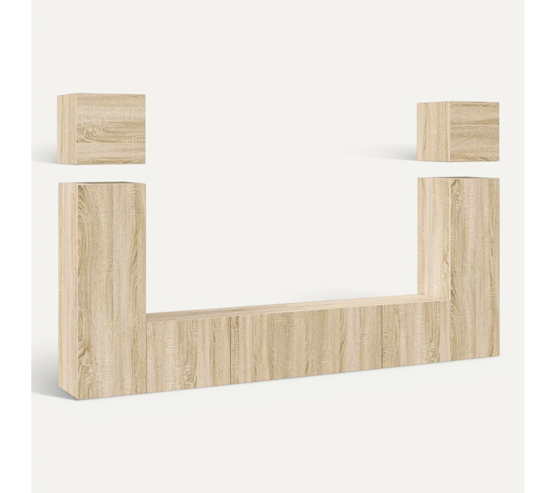 Ensemble De Meuble TV 8 Pièces Chêne Sonoma Aggloméré