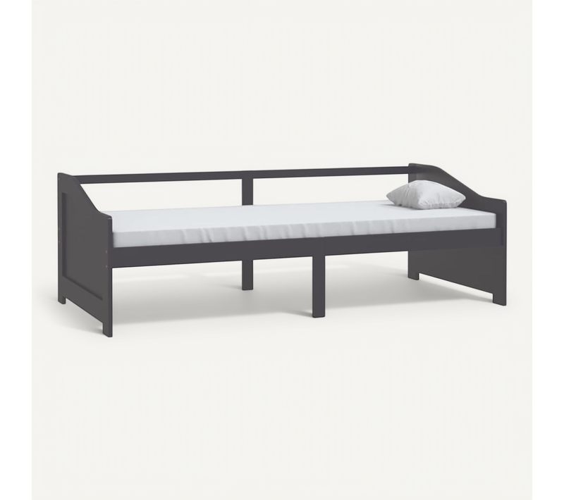 Lit De Repos 3 Places Sans Matelas Gris Foncé 90x200 Cm