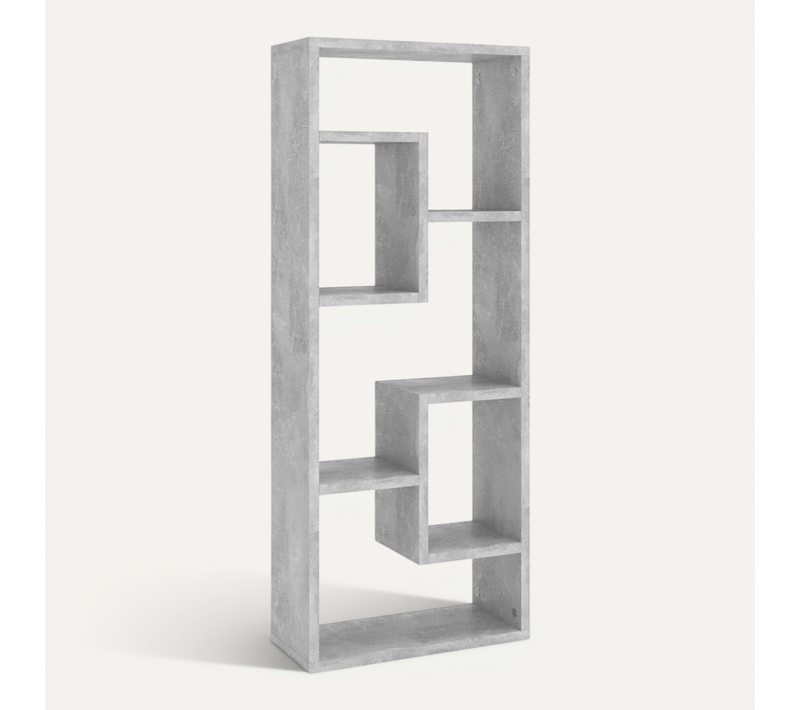 étagère Murale Gris Béton 36x16x90 Cm Bois Contreplaqué
