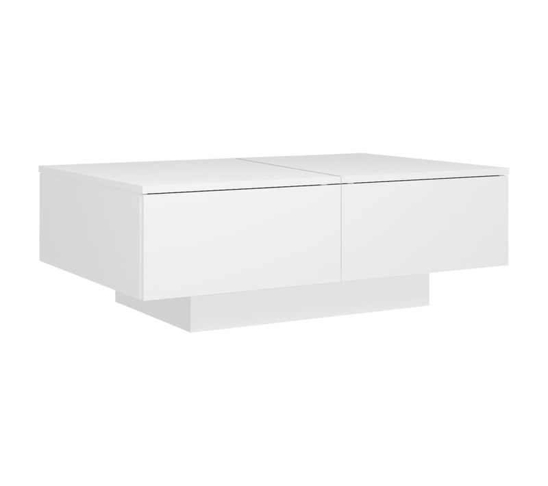 Table Basse Blanc 90x60x31 Cm Aggloméré