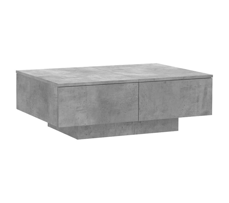 Table Basse Rectangulaire Gris Béton 90x60x31 Cm Bois D'ingénierie Table D'appoint Salon