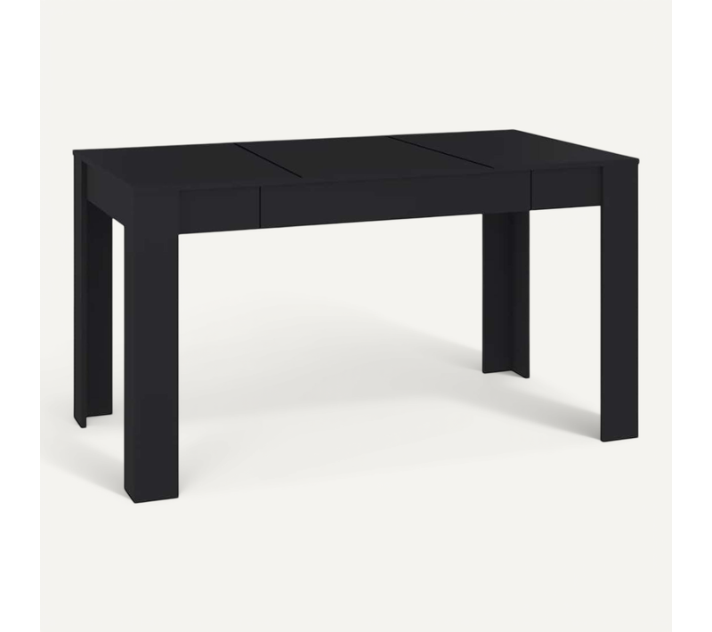 Table à Manger Rectangulaire Noir 140x74,5x76 Cm Bois D'ingénierie Dîner Repas Cuisine
