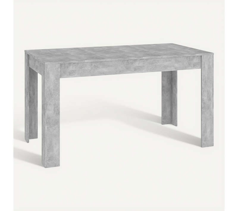 Table à Manger Rectangulaire Gris Béton 140x74,5x76 Cm Bois Contreplaqué Dîner Repas Cuisine