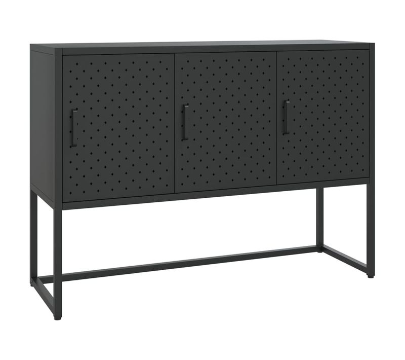 Buffet Noir 105x35x75 Cm Acier