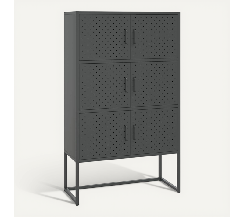 Buffet Haut Anthracite 80x35x135 Cm Acier