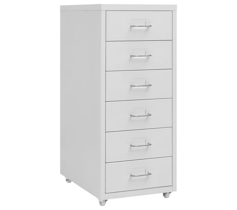 Classeur Mobile Gris 28x41x69 Cm Métal