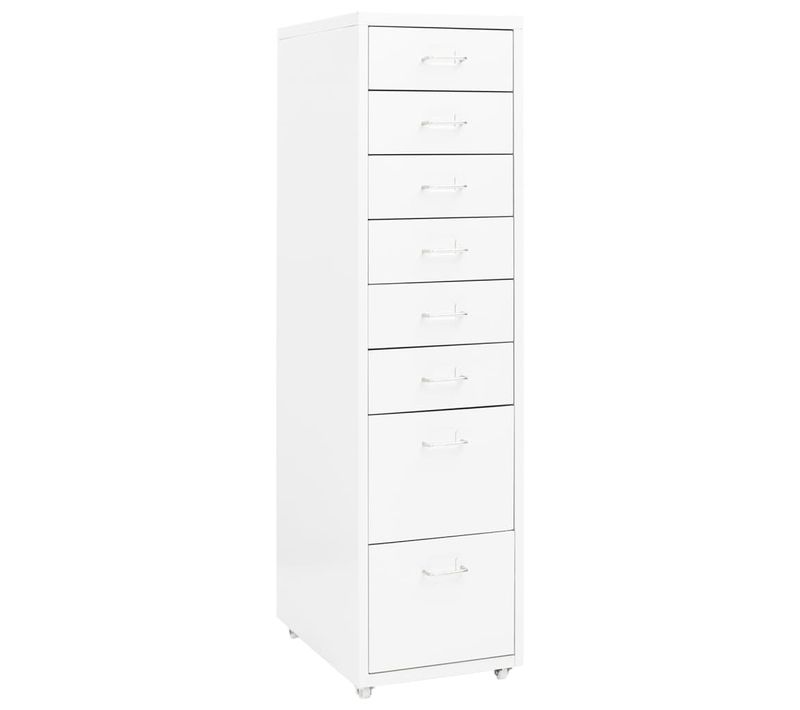 Classeur Mobile Blanc 28x41x109 Cm Métal