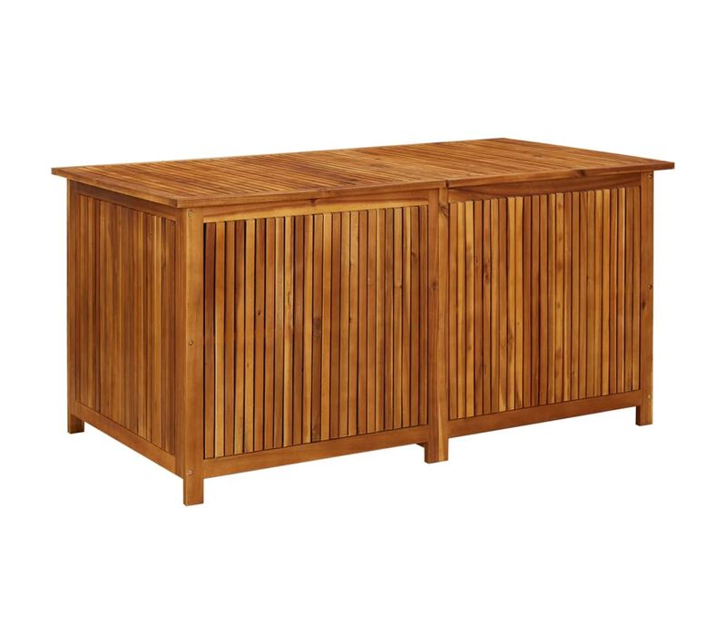 Boîte De Rangement De Jardin 150x80x75 Cm Bois D'acacia Solide Stockage Terrasse Extérieur