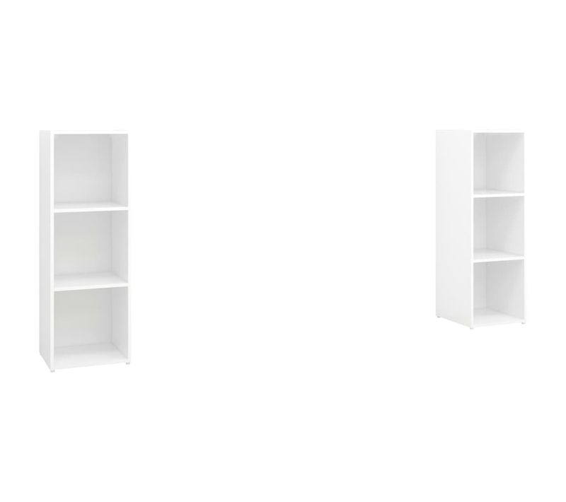 Meubles TV 2 Pièces Blanc 107x35x37 Cm Bois Contreplaqué