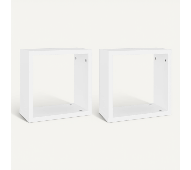 étagères Cube Murales 2 Pièces Blanc 30x15x30 Cm