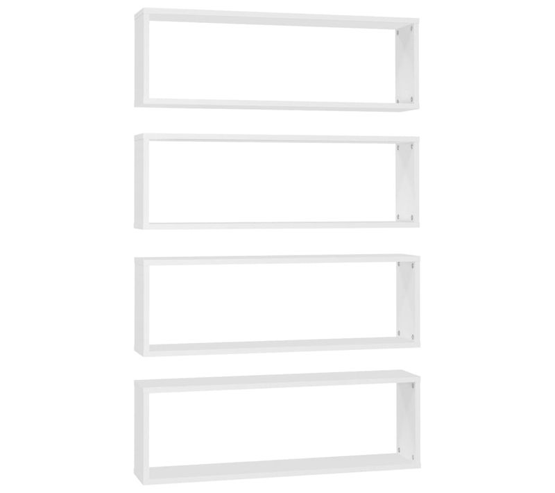 Étagères Cube Murales 4pcs Blanc 80x15x26,5cm Bois Contreplaqué