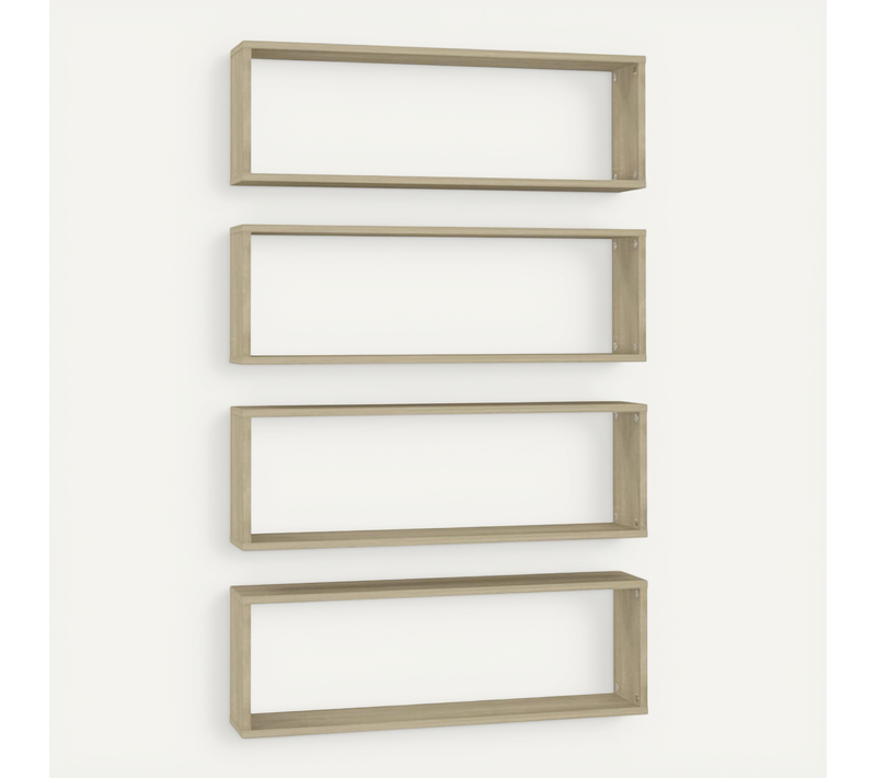 étagères Cube Murales 4 Pièces Chêne Sonoma 80x15x26,5 Cm