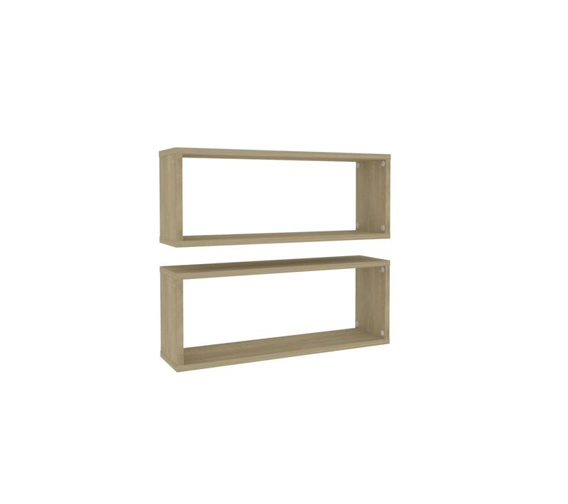 Étagères Murales Cube 2 Pièces Chêne Sonoma Bois D’ingénierie