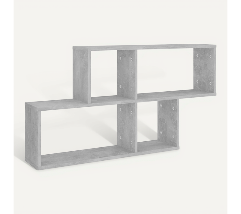 étagère Murale Gris Béton 100x18x53cm Bois Contreplaqué