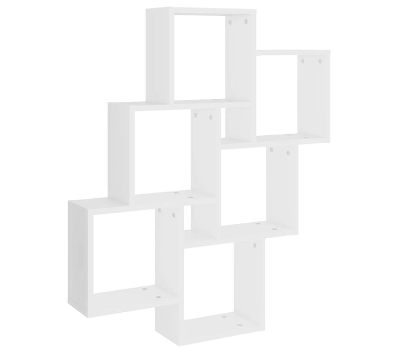 Étagère Murale Cube Blanc 78x15x93 Cm Bois D’ingénierie