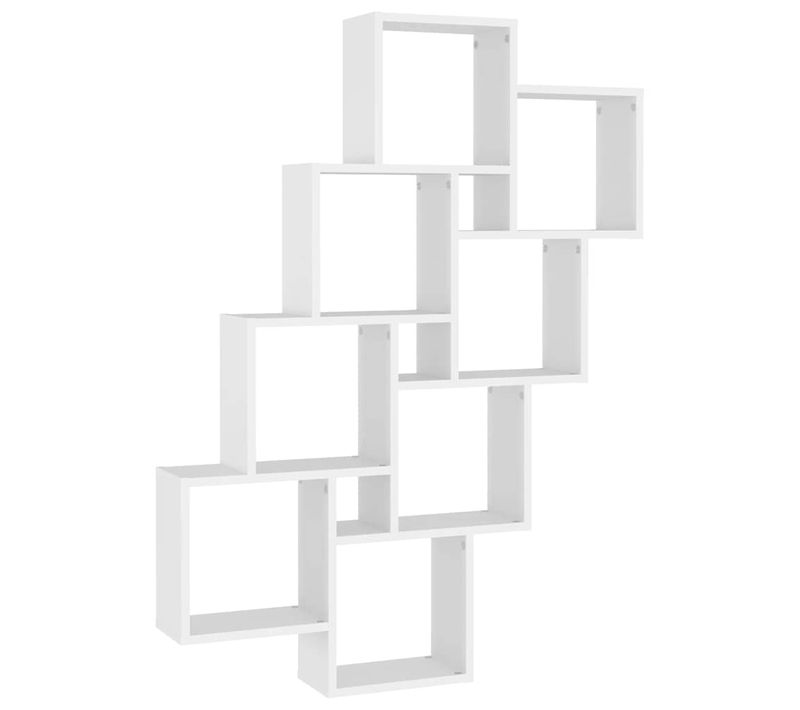 Étagère Murale Cube Blanc 90x15x119 Cm Bois D’ingénierie