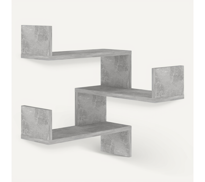 étagère Murale D'angle Gris Béton 40x40x50 Cm Bois Contreplaqué