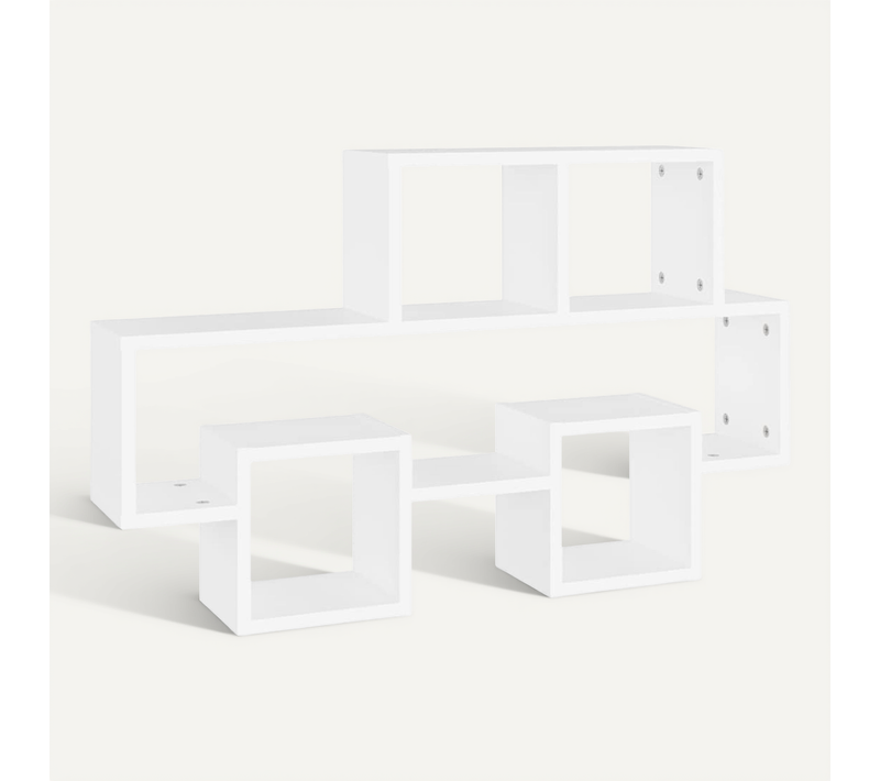 étagère Murale Forme D'auto Blanc 82x15x51 Cm Bois Contreplaqué