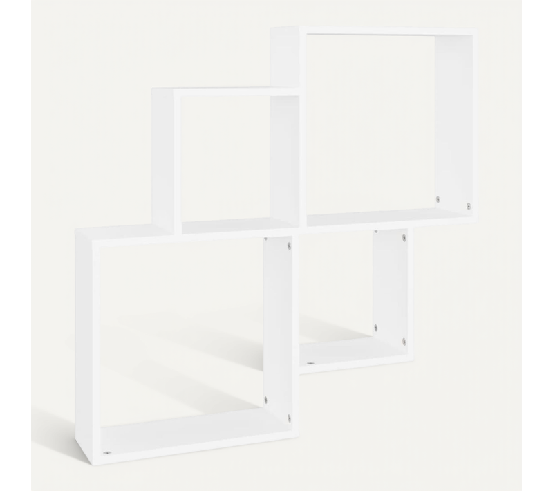 étagère Murale Cube Blanc 80x15x78,5 Cm Bois Contreplaqué