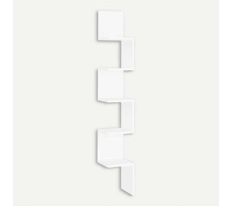 étagère D'angle Murale Blanc 20x20x127,5 Cm Bois Contreplaqué