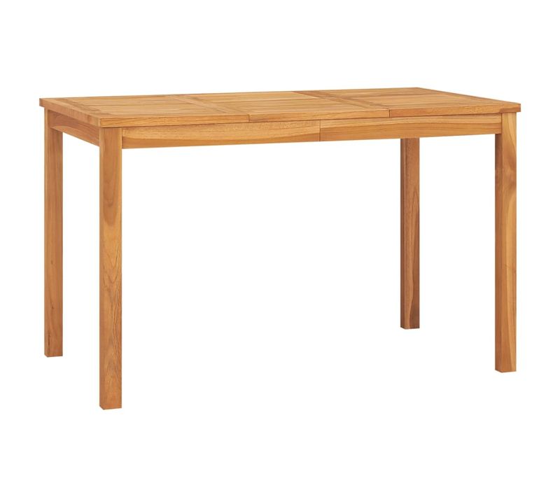 Table à Manger De Jardin 120x70x77 Cm Bois De Teck Solide Meuble De Patio Terrasse Extérieur