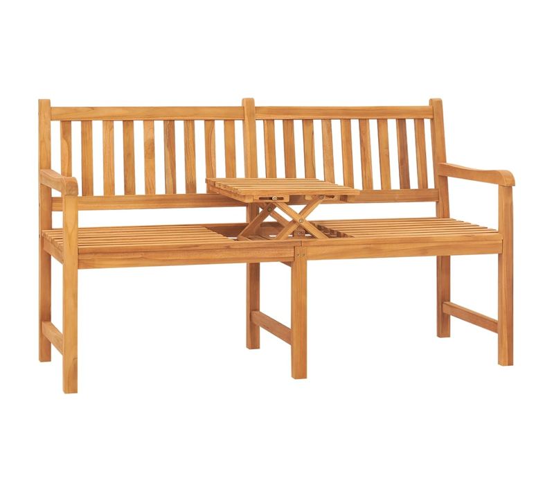 Banc De Jardin 3 Places Avec Table 150 Cm Bois De Teck Massif