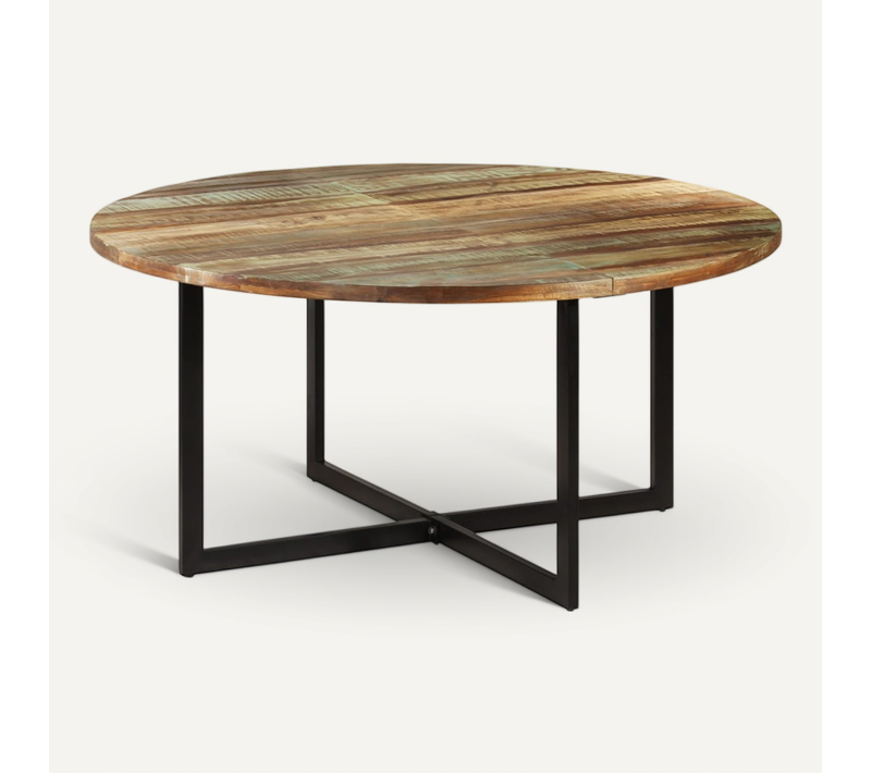 Table À Manger 150x75 Cm Bois Massif De Récupération