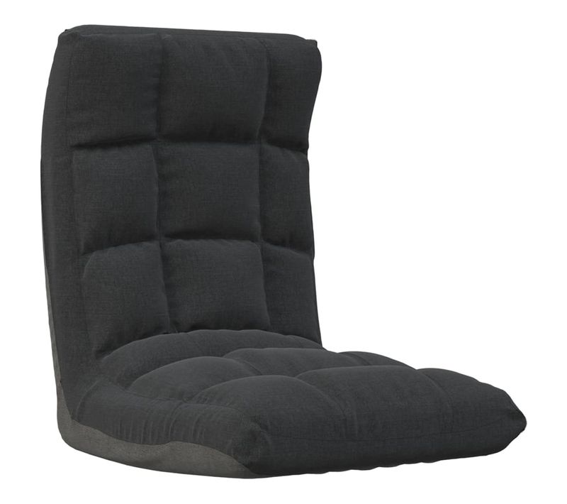 Chaise Pliable De Sol Noir Tissu