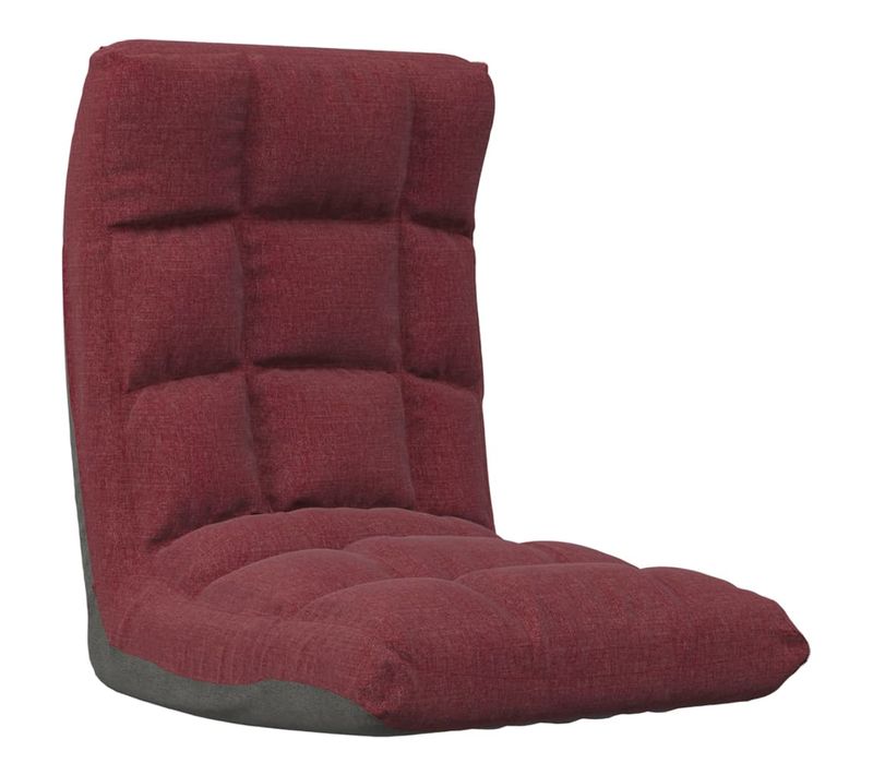 Chaise Pliable De Sol Rouge Bordeaux Tissu