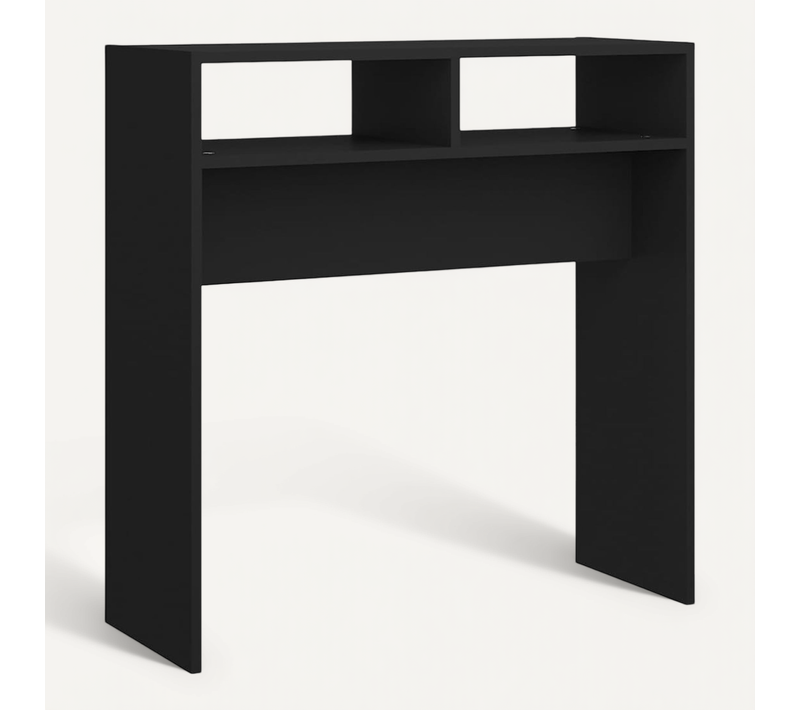 Table Console 78x30x80 Cm Bois Contreplaqué Noir Table D'appoint De Couloir Facile À Nettoyer