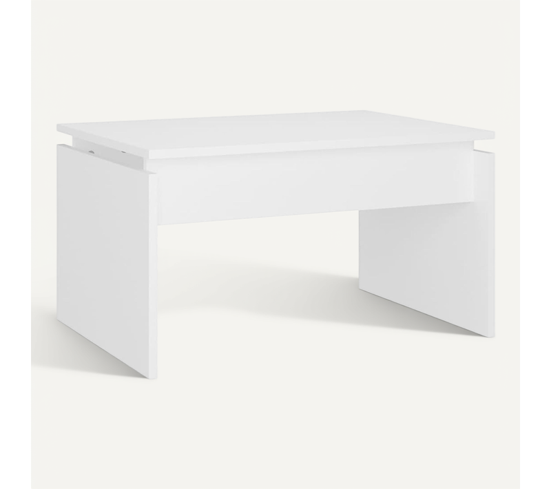 Table Basse Avec Surface Facile À Nettoyer Blanc 68x50x38 Cm Bois Composé