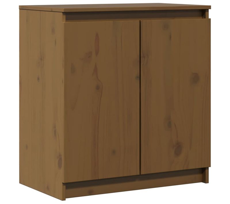 Armoire Latérale Marron Miel 60x36x65 Cm Bois De Pin Massif