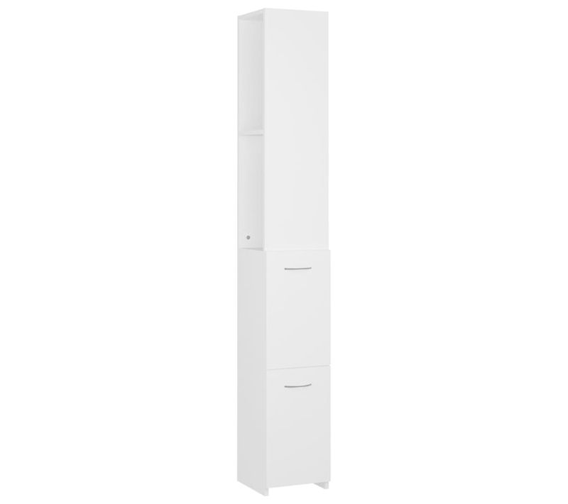 Armoire De Salle De Bain Blanc 25x26,5x170 Cm Bois Contreplaqué