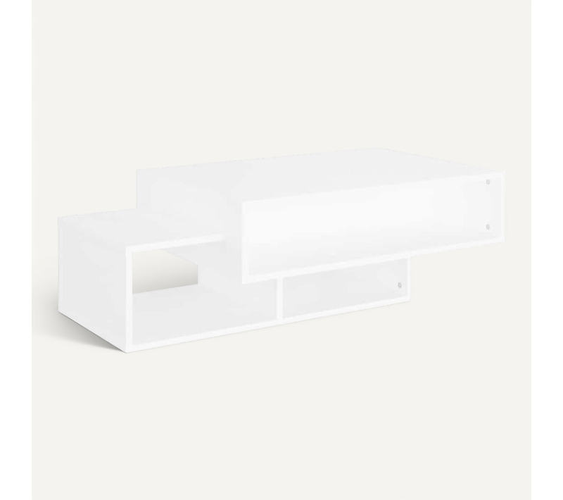 Table Basse Blanc 105x55x32 Cm Bois Contreplaqué