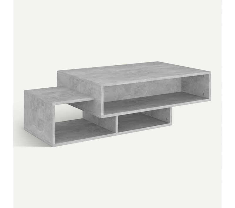 Table Basse Gris Béton 105x55x32 Cm Bois Contreplaqué