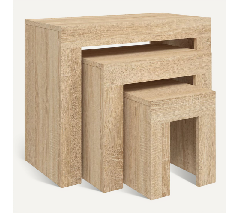 Tables Basses Gigognes 3 Pièces Chêne Sonoma Bois Contreplaqué