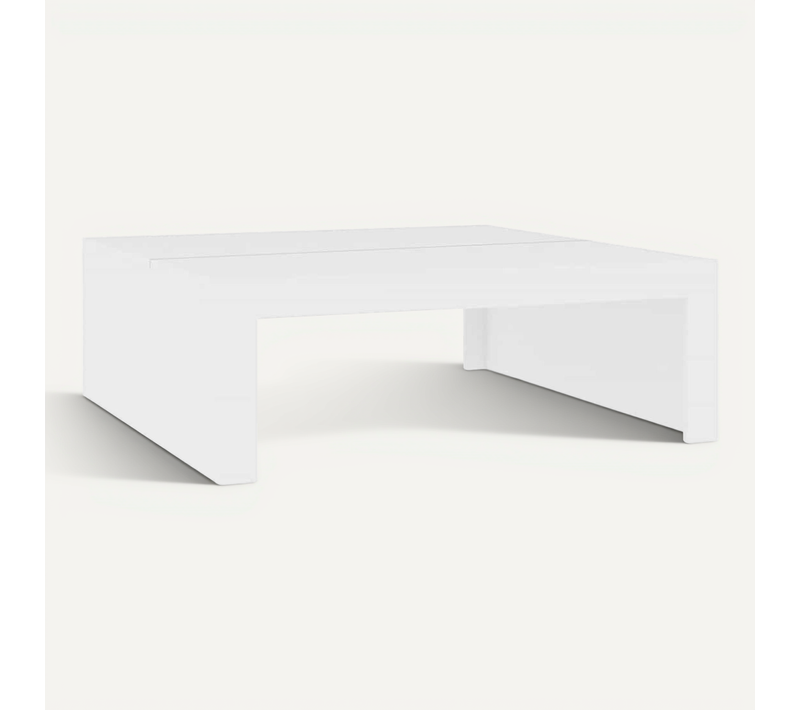 Table Basse Blanc 100x100x35 Cm Bois Contreplaqué