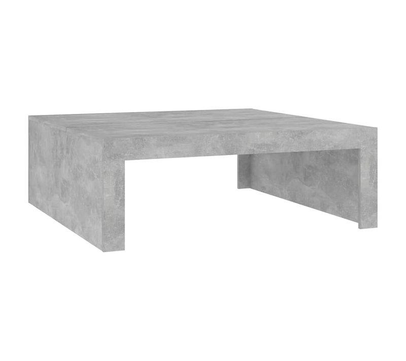 Table Basse Gris Béton 100x100x35 Cm Bois Contreplaqué