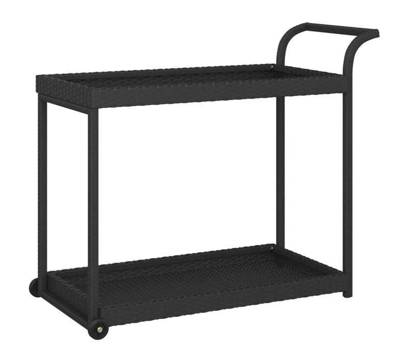 Chariot De Bar Noir 100x45x83 Cm Résine Tressée