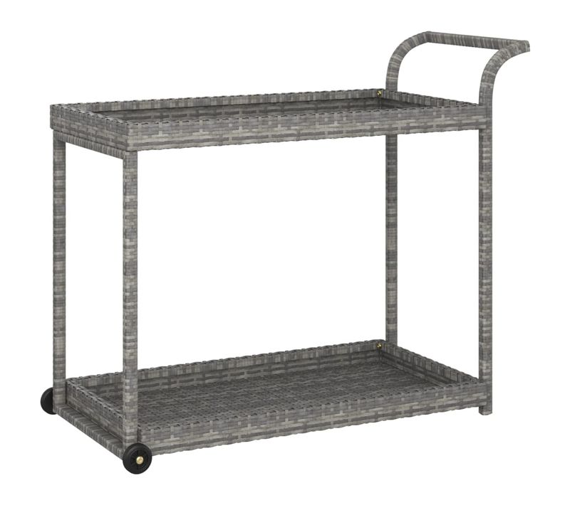Chariot De Bar Gris 100x45x83 Cm Résine Tressée