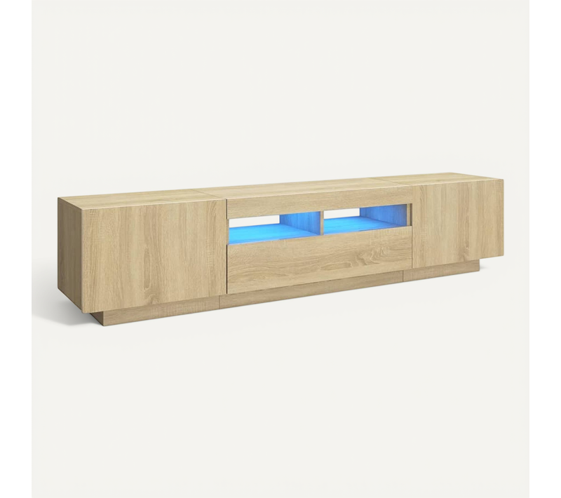 Meuble TV Avec Lumières LED Chêne Sonoma 180x35x40 Cm