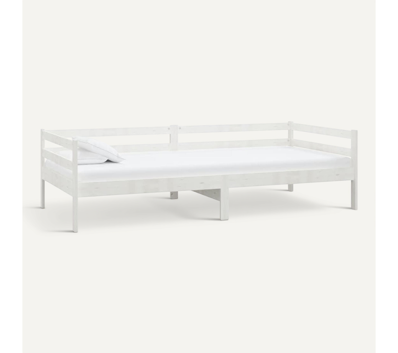 Lit De Jour Sans Matelas Blanc Bois De Pin Massif 90x200 Cm