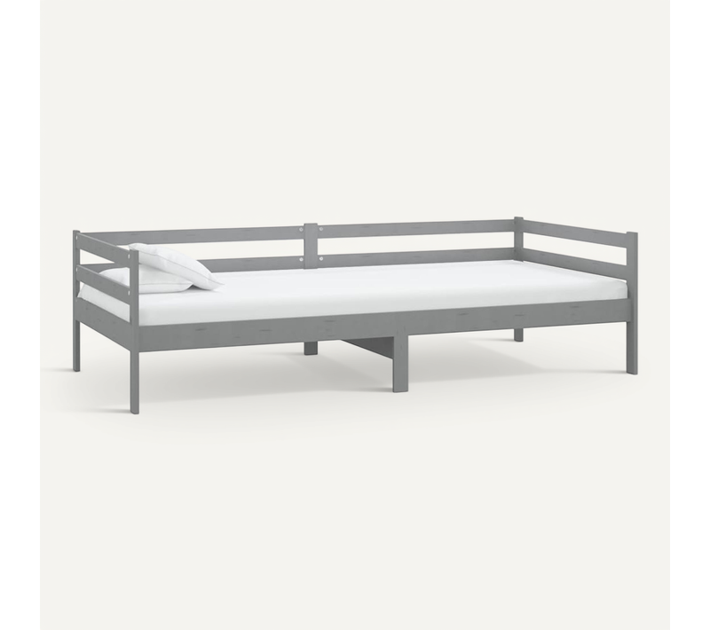 Lit De Jour Sans Matelas Gris Bois De Pin Massif 90x200 Cm