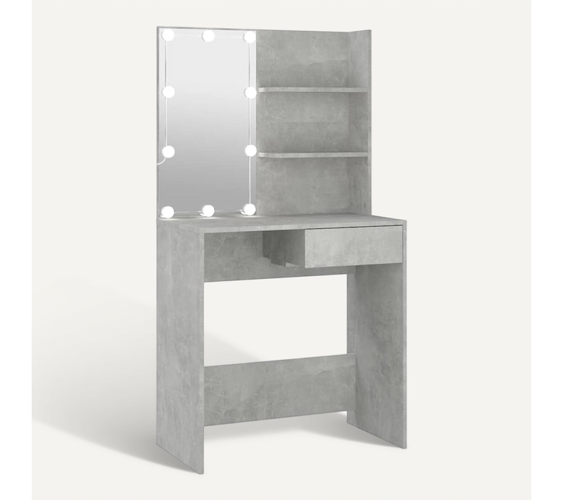 Coiffeuse Avec Chargeur USB Et éclairage Réglable Lumière Froide/chaleur 74,5x40x141 Cm
